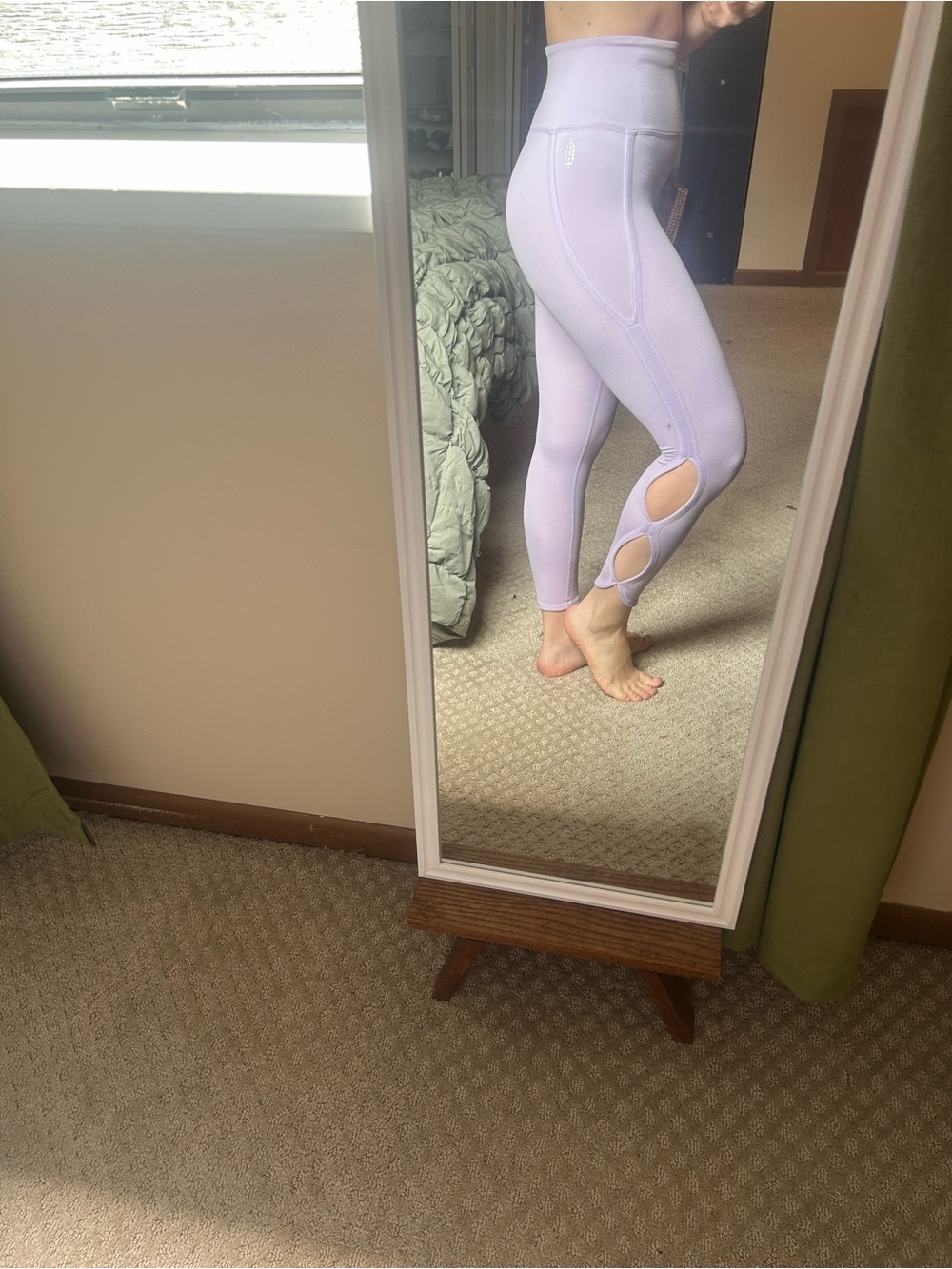 Free People Lavender Cutout High-Waist Leggings